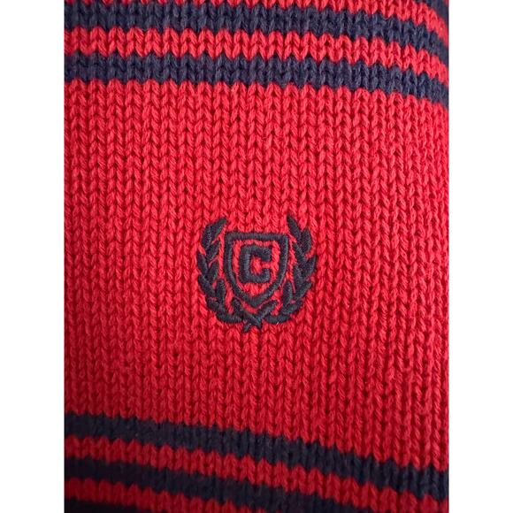 Chaps Men’s Red Navy Striped Cotton Sweater Preppy size XXL - Picture 2 of 6